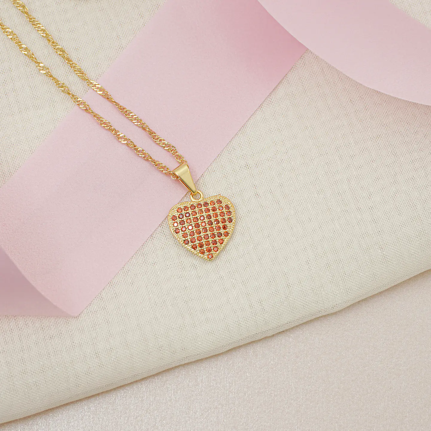 Dije Corazón Swarovski Orange 2