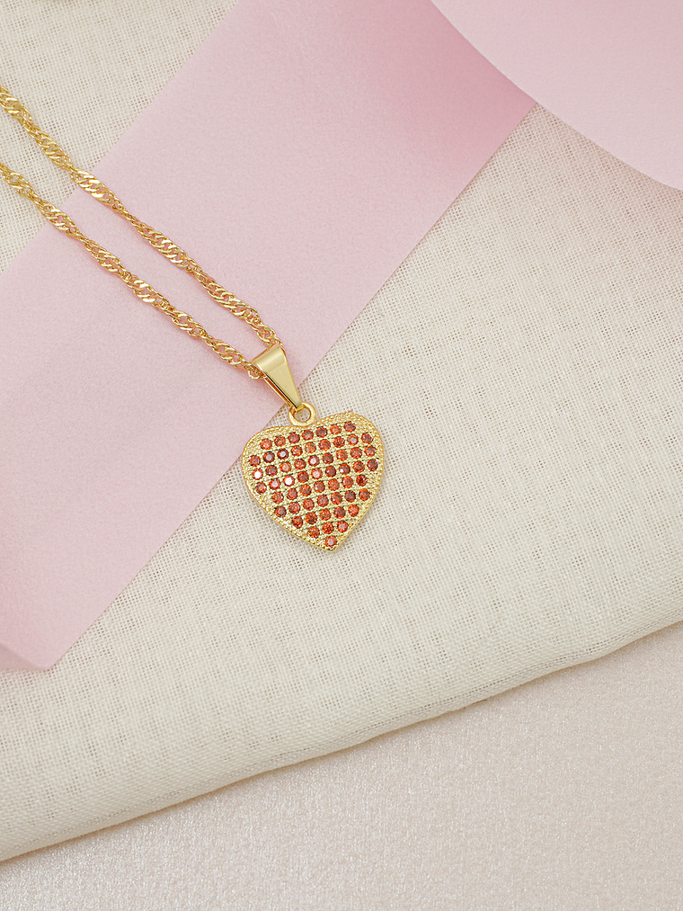 Dije Corazón Swarovski Orange 2