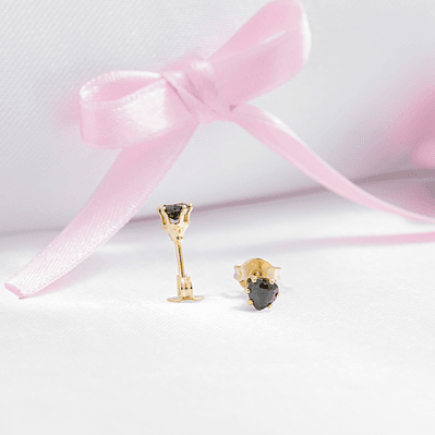 Topo Circonia Corazón NEGRO