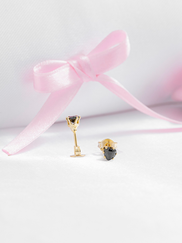 Topo Circonia Corazón NEGRO 1