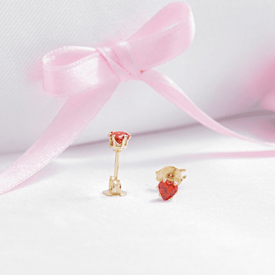 Topo Circonia Corazón Rojo  