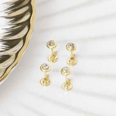 Topo Circon Caja Redonda 4Mm ROSA