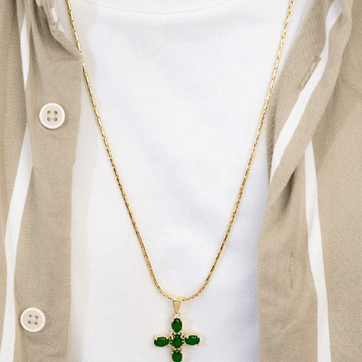 Combo Dije Green Brightness +Cadena tejido  Cordon 65cm