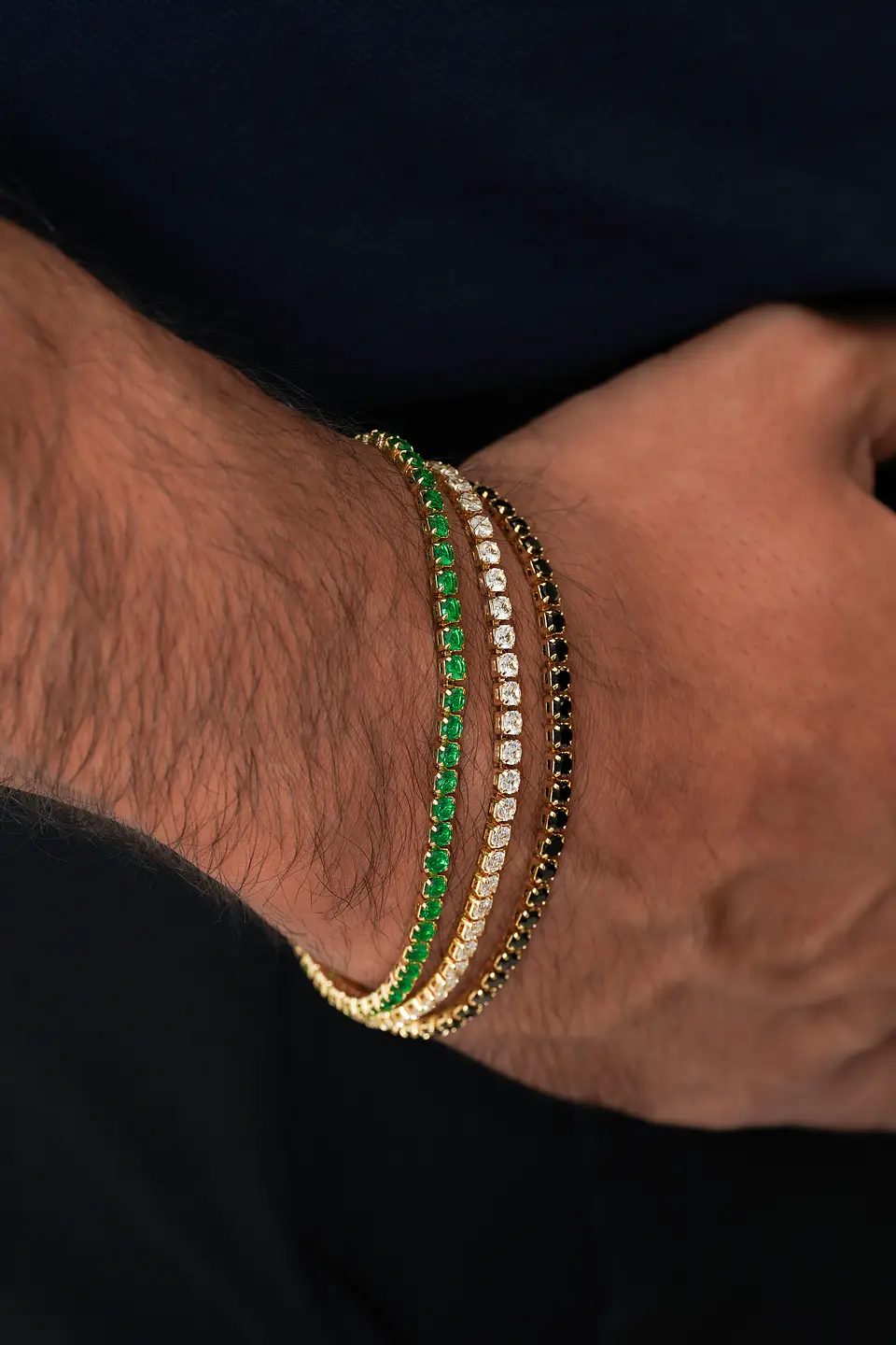 Pulsera Circonias Negra  2