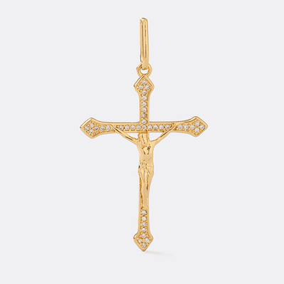 Dije Cruz Cristo Circonias 4 Cms