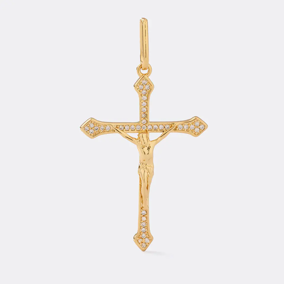 Dije Cruz Cristo Circonias 4 Cms 1