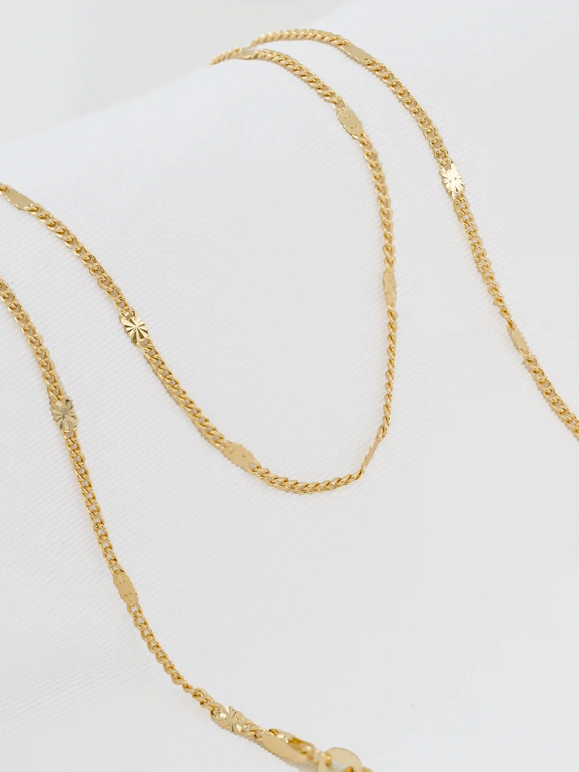 Cadena Tejido Cubana con Destellos Punteras 45 Cms 1