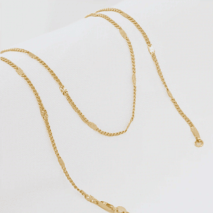 Cadena Tejido Cubana con Destellos Punteras 45 Cms