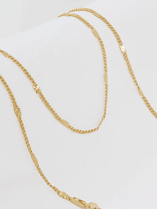 Cadena Tejido Cubana con Destellos Punteras 45 Cms