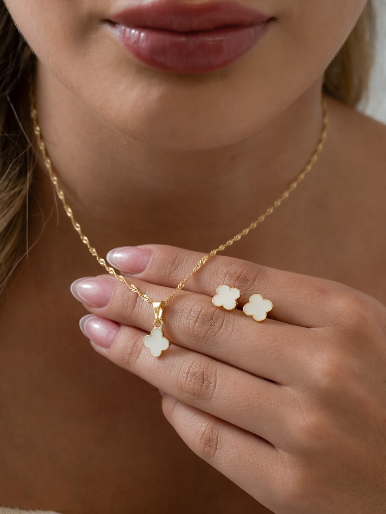 Conjunto Clover Blanco 1 Cm 1