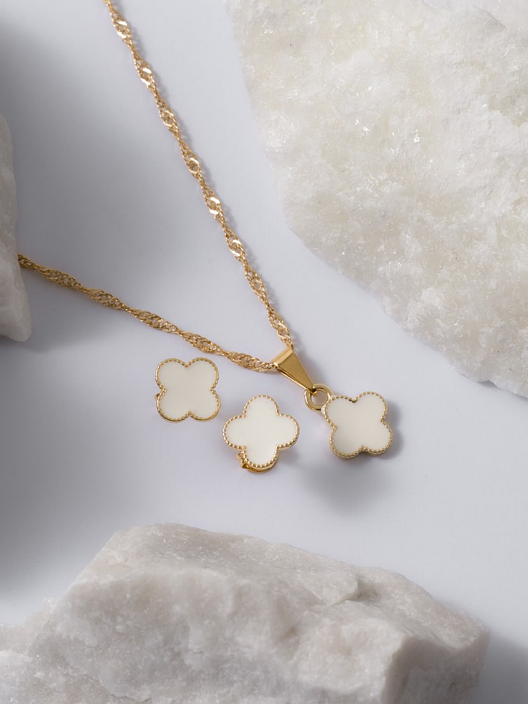 Conjunto Clover Blanco 1 Cm 2