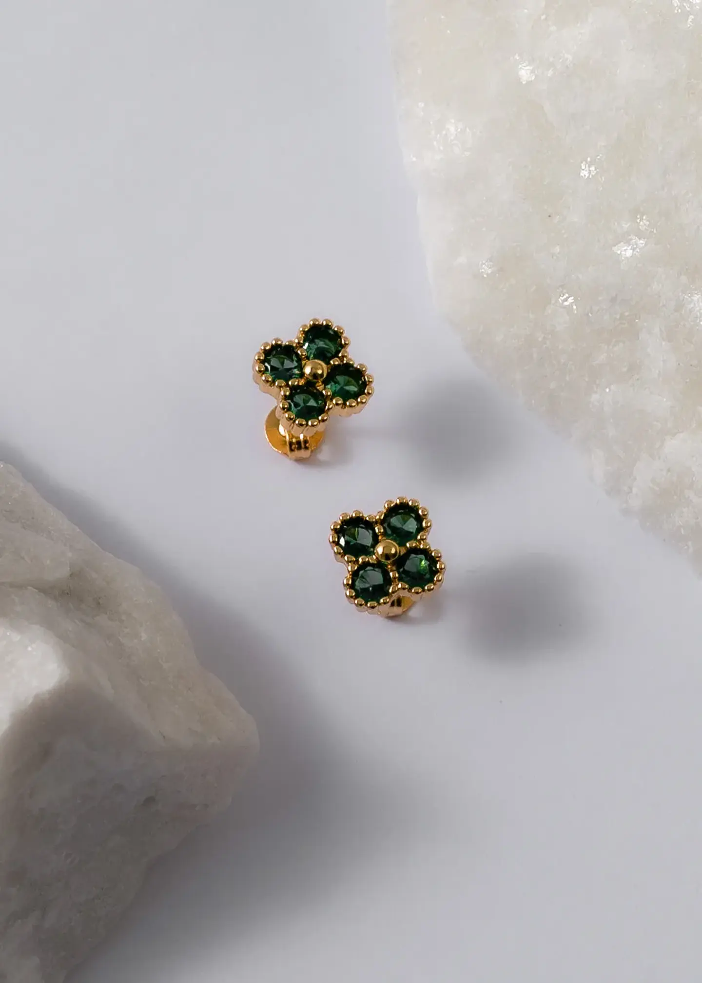 Arete Clover Motif-Verde Esmeralda 1