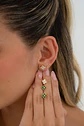 Arete Clover Motif-Verde Esmeralda - Miniatura 2