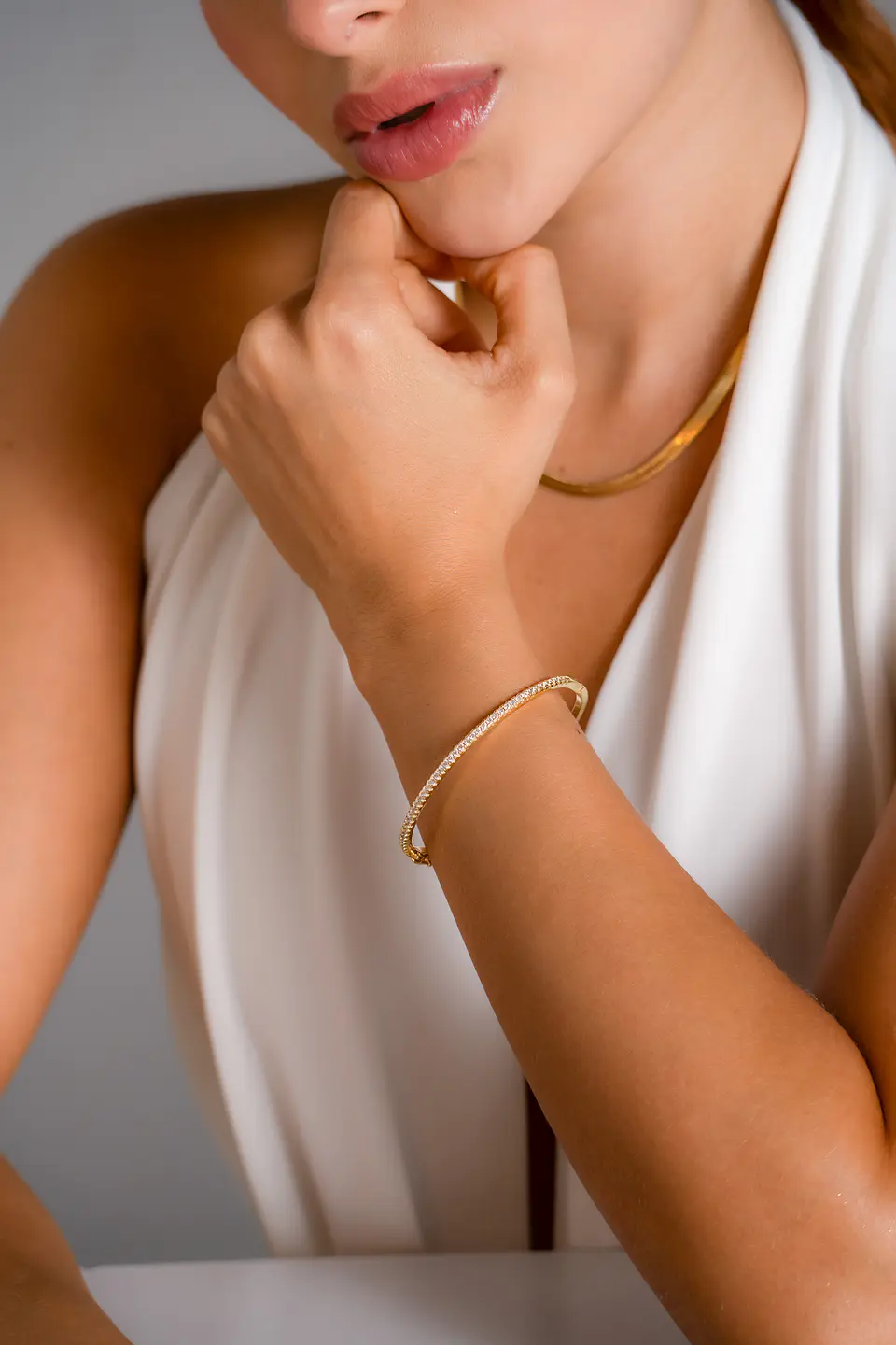 Pulsera Brazalete Slim Cristal 1