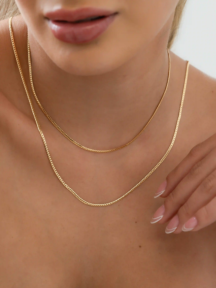 Cadena tejido Serpiente Plana Finita 45Cms 1