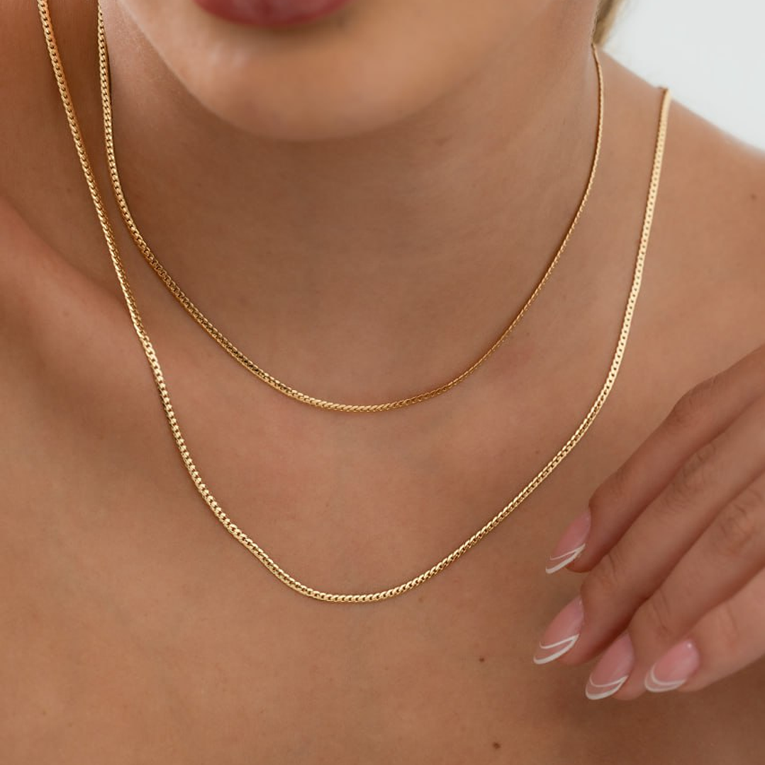 Cadena Tejido Serpiente Plana Finita 65Cms 2