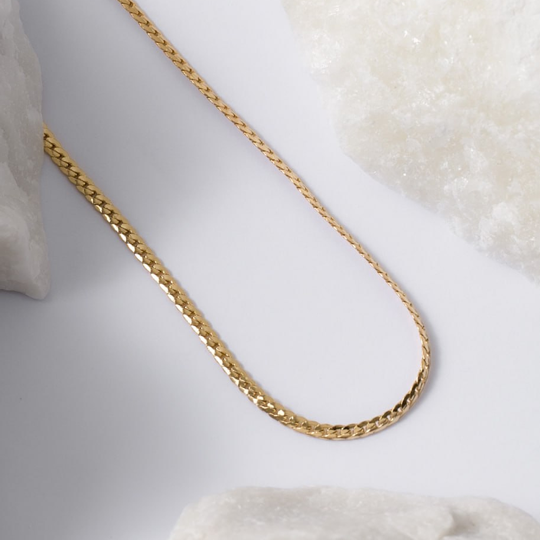 Cadena Tejido Serpiente Plana Finita 65Cms 1