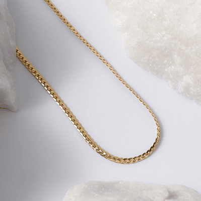 Cadena Tejido Serpiente Plana Finita 65Cms