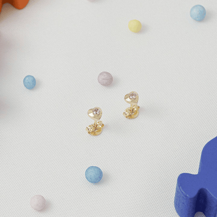 Areta Corazón Mini Circonia Rosa 2