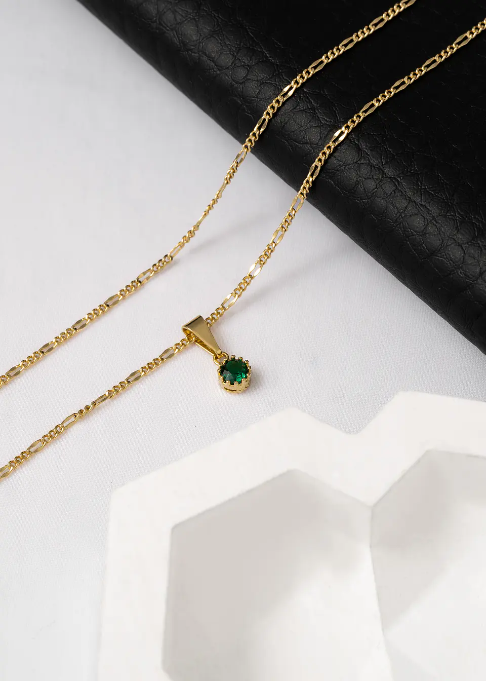 Dije Circonia Mini Redonda Pequeña Verde Esmeralda 3