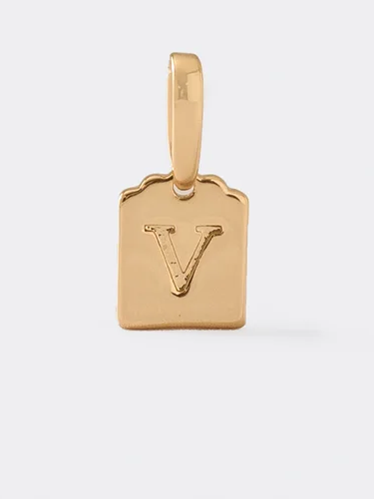 Dije Placa Letra V -1 1