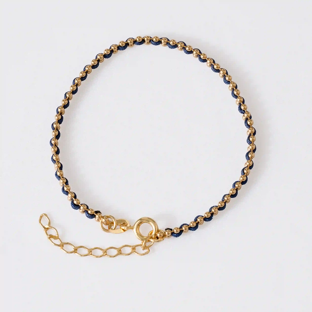 Pulsera Hilo Laminado 15 Cms + Extensor AZUL TOMMY 1