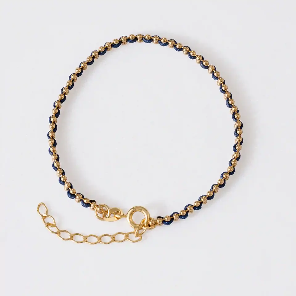 Pulsera Hilo Laminado 15 Cms + Extensor AZUL TOMMY 1