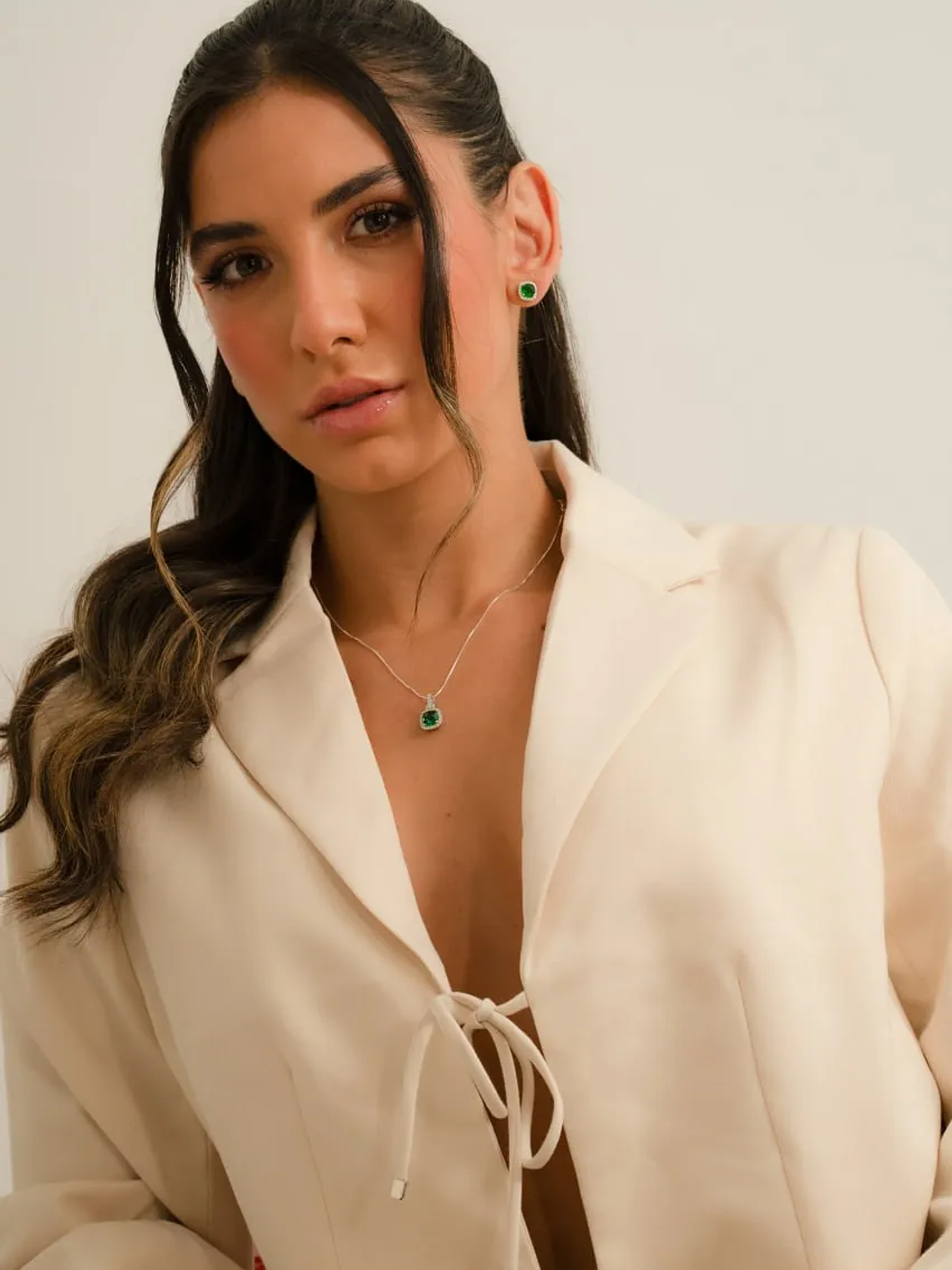 Conjunto Pave Circon Verde 2