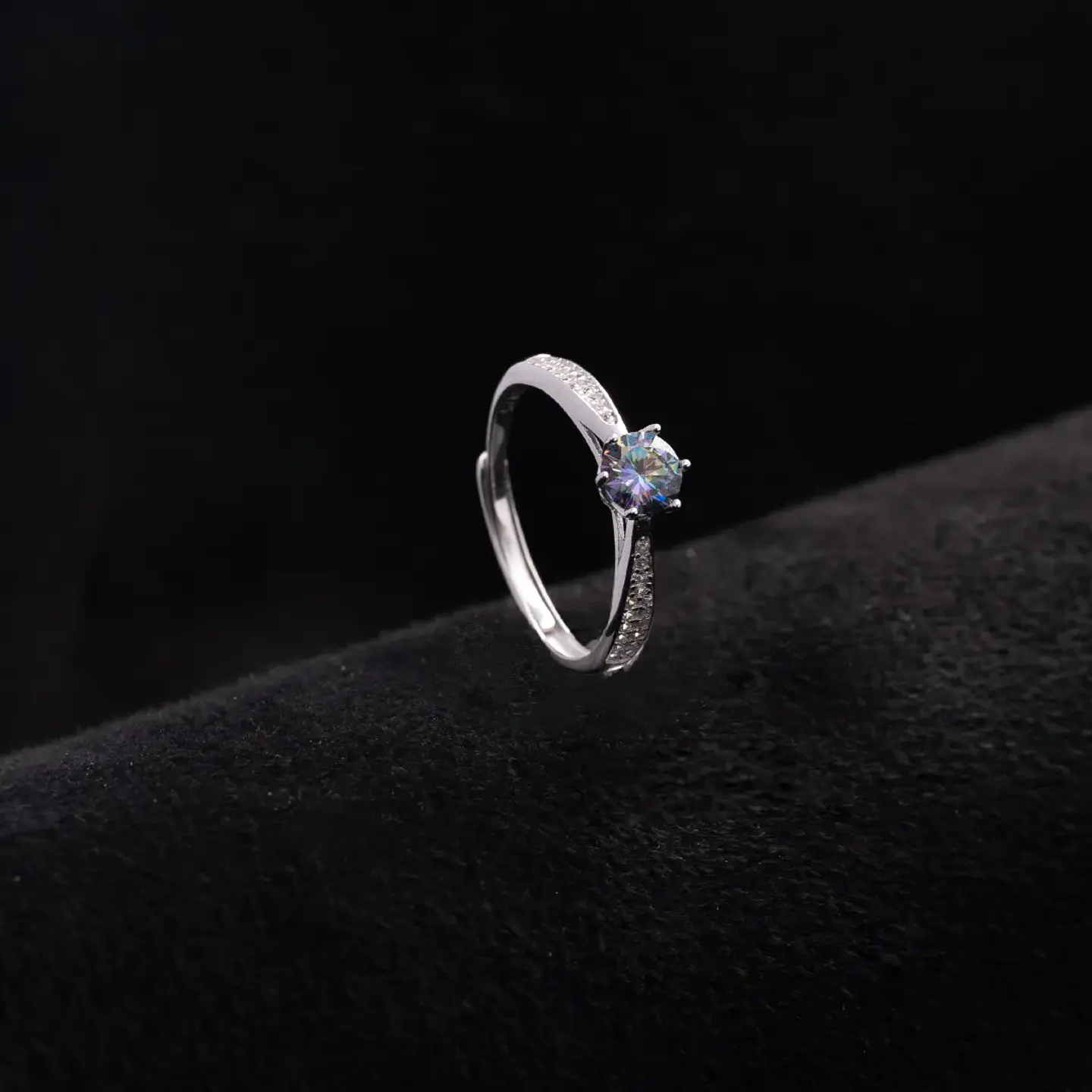 Anillo Promesa  Lumiere Boreal Pave Ajustable 2