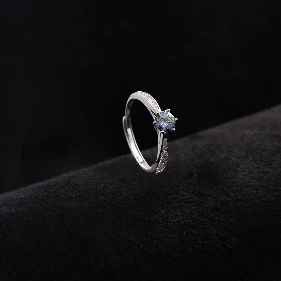Anillo Promesa  Lumiere Boreal Pave Ajustable 2