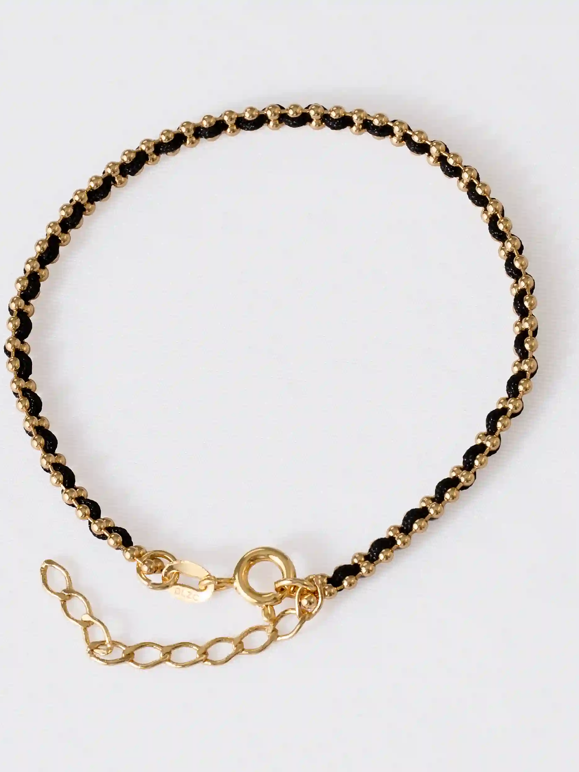 Pulsera Hilo Laminado 15 Cms + Extensor Negro  1