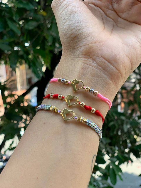 Pulsera  Artesanal  tornasol balin #4 italiano y rondel #4
