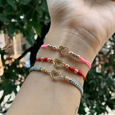 Pulsera  Artesanal  tornasol balin #4 italiano y rondel #4