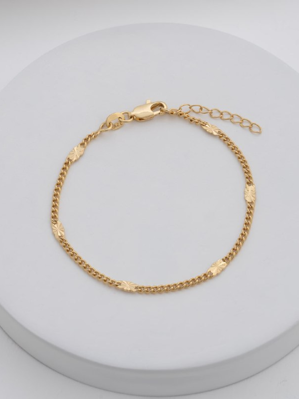 Pulsera Cubana con Destellos 16 Cms + Extensor 1