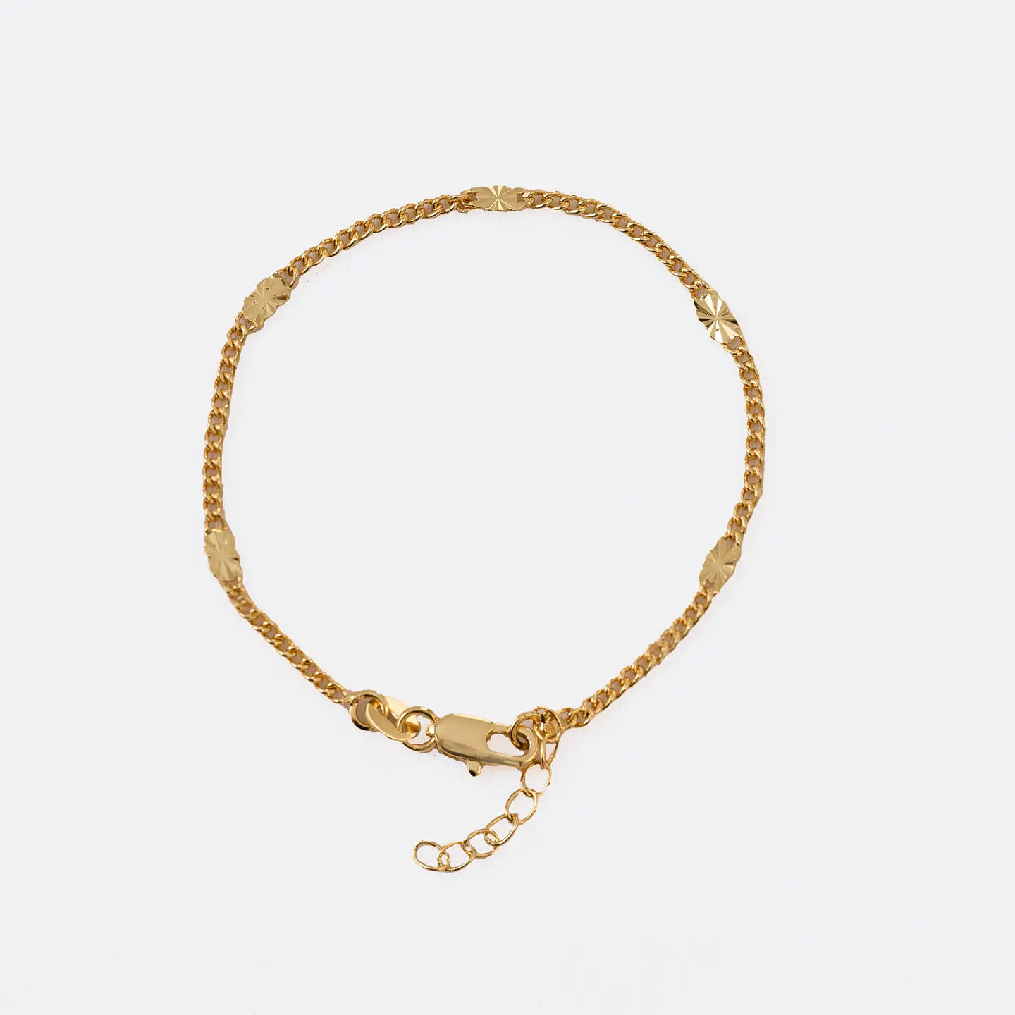 Pulsera Cubana con Destellos 16 Cms + Extensor 2