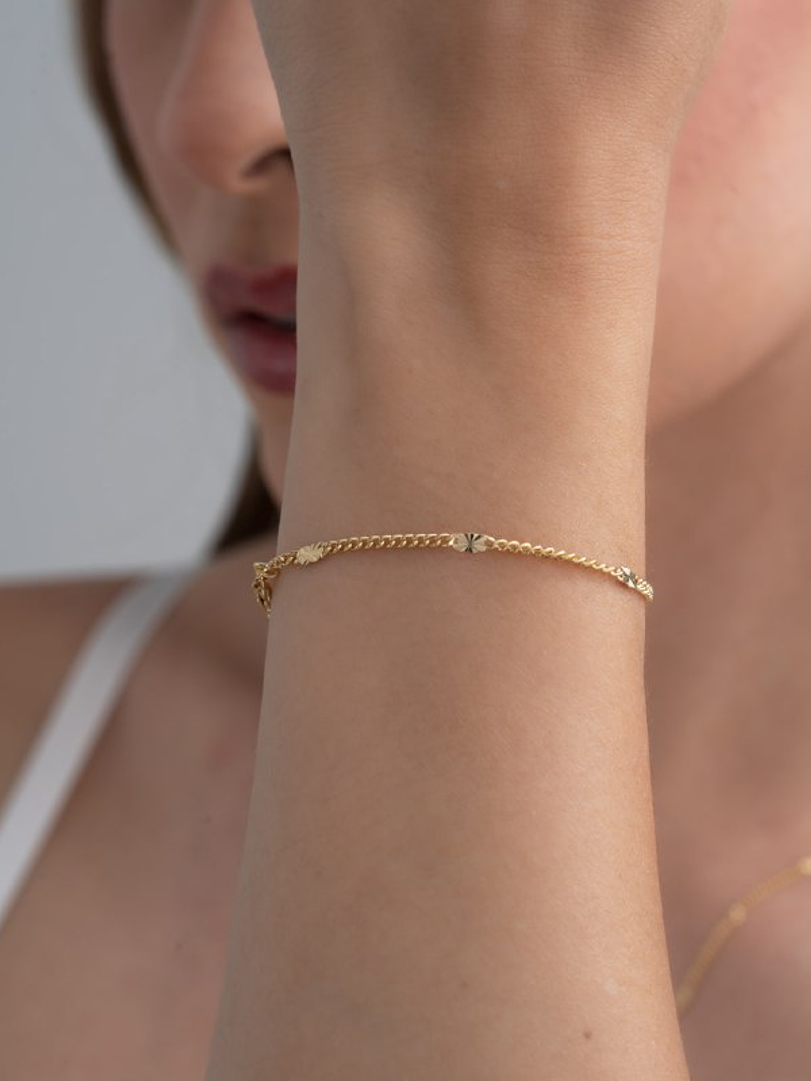 Pulsera Cubana con Destellos 16 Cms + Extensor 3