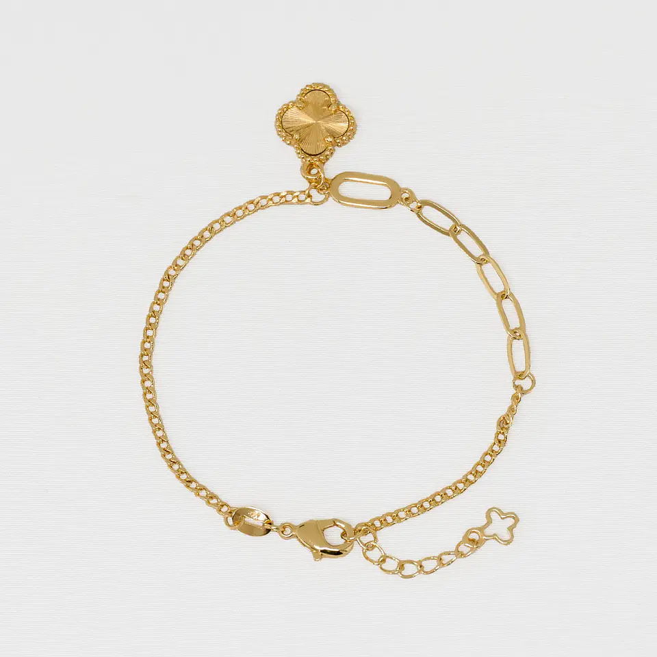 Pulsera tejido Cubana Clover 1,1 cm 15 Cm + Ext 1