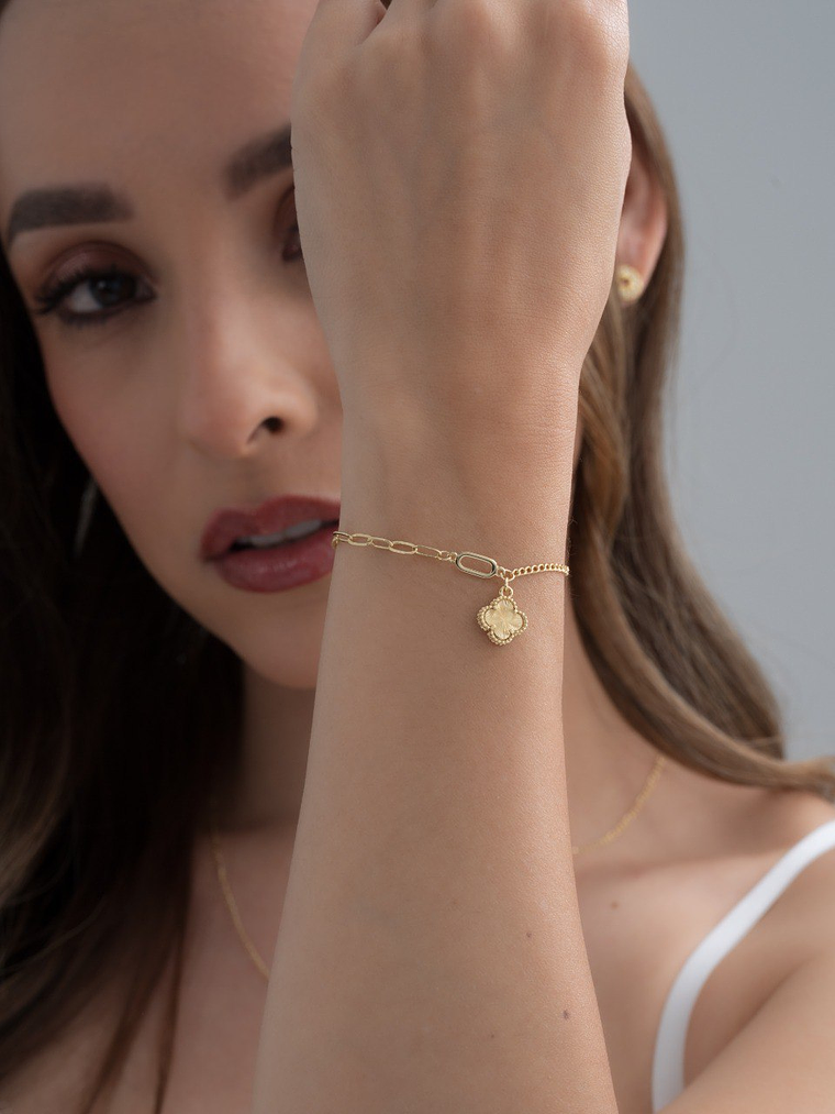 Pulsera tejido Cubana Clover 1,1 cm 15 Cm + Ext 3