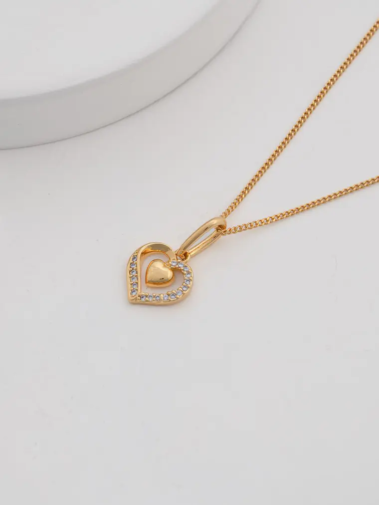 Set Cadena Cubanita IT 1 mm 45 Cms+ dije Double Heart 1