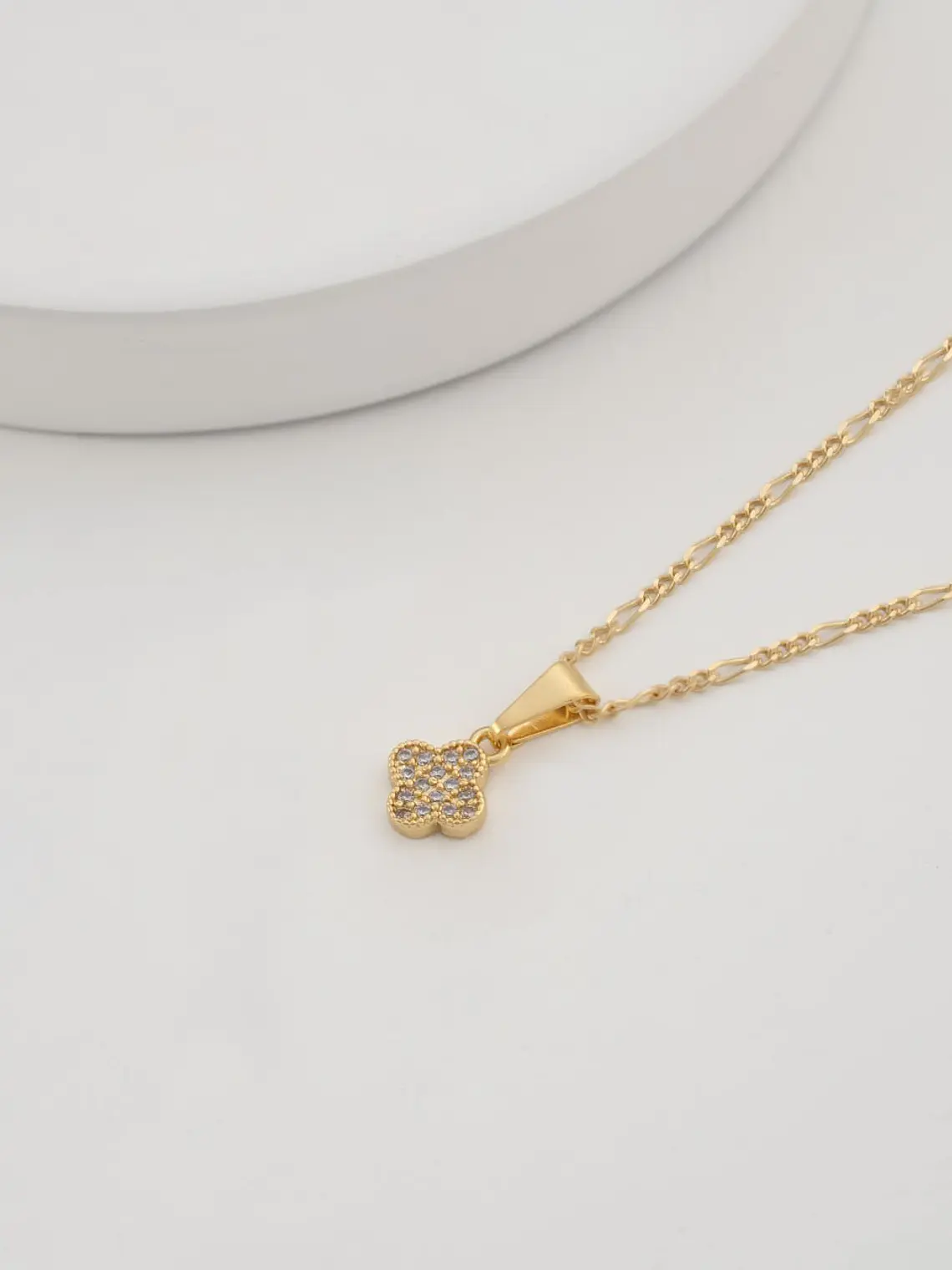 Set Cadena 3*1 IT 1.6 mm 45 Cms + Dije Clover Circonias 7 mm 2