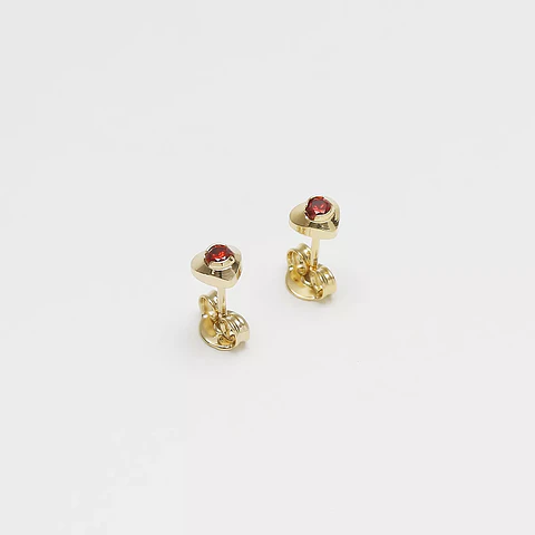 Areta Corazón Mini Circonia Rojo 