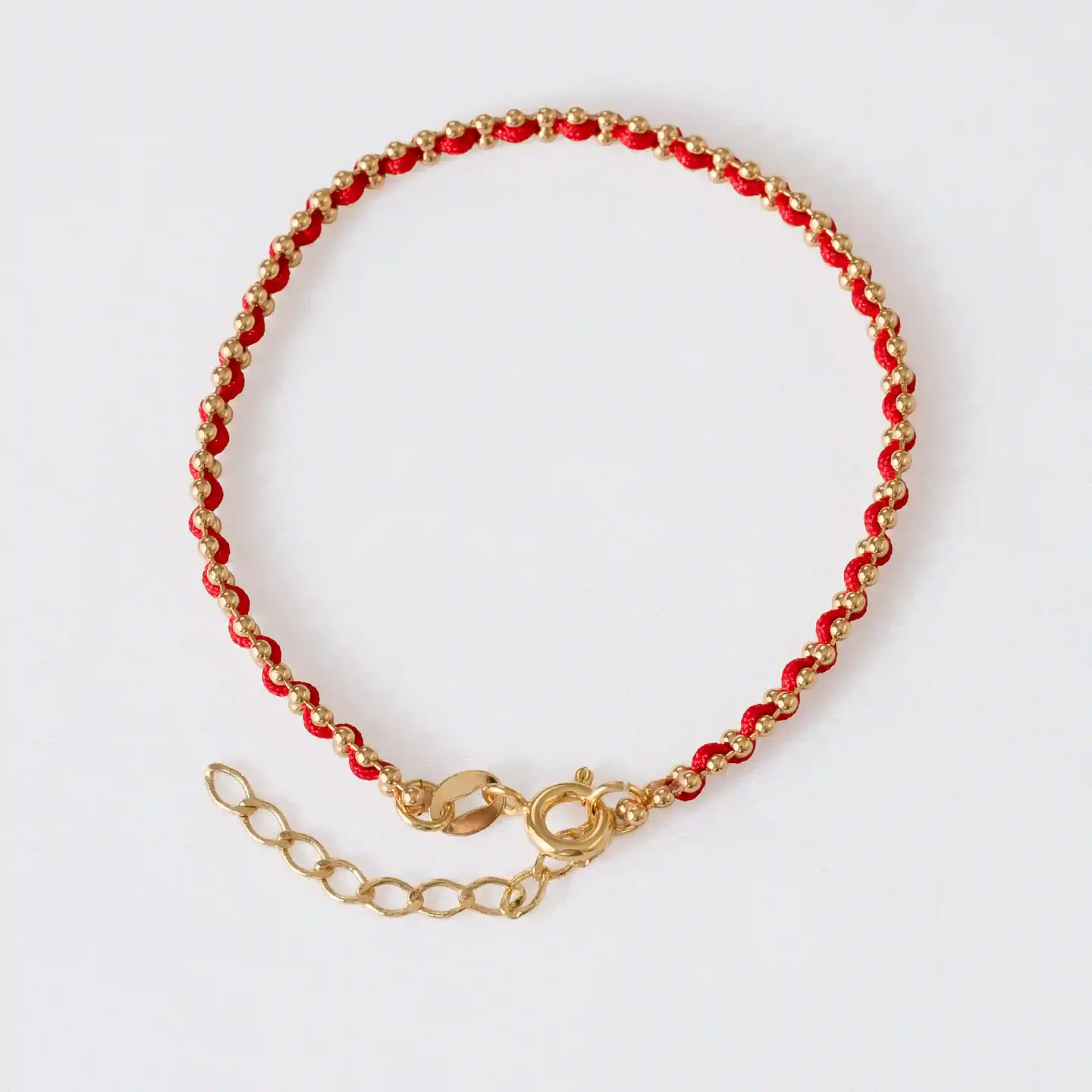 Pulsera Hilo Laminado 15 Cms + Extensor Rojo 1