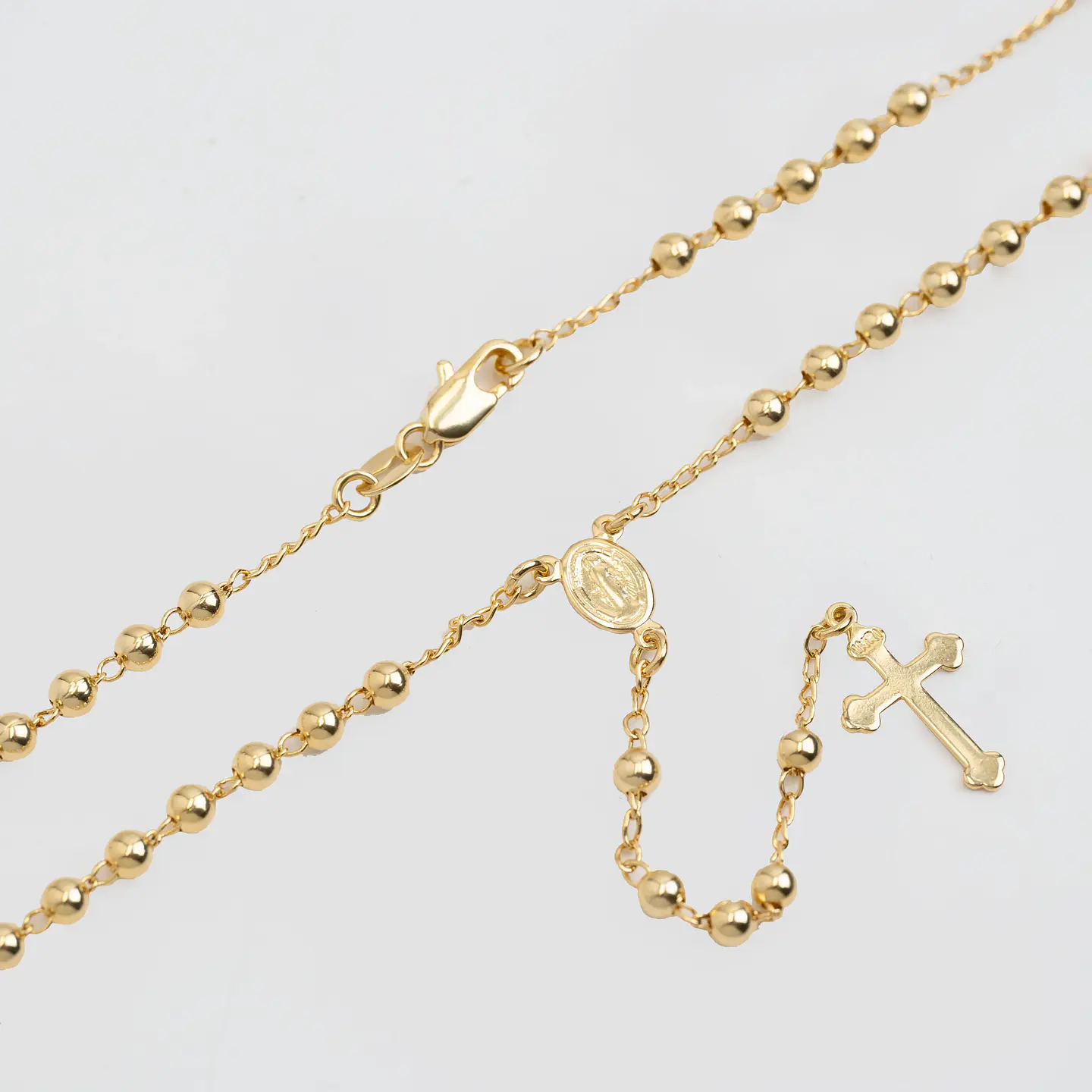Rosario Balin 2.5mm 45cm para dama en oro laminado 18k 1