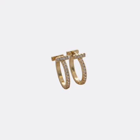 Arete Candonga Trazo Aurea 16 mm | Oro laminado18k