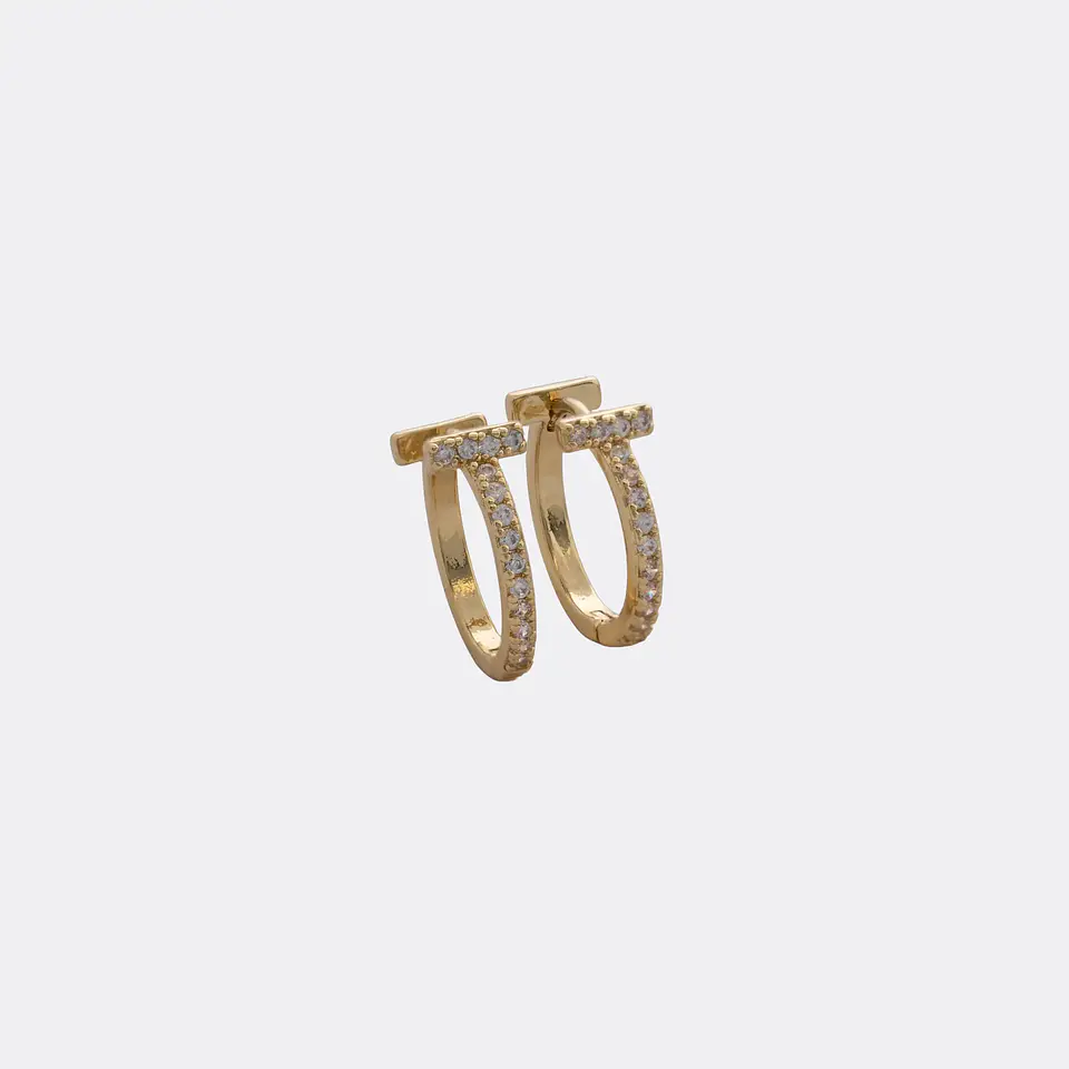 Arete Candonga Trazo Aurea 16 mm | Oro laminado18k 1