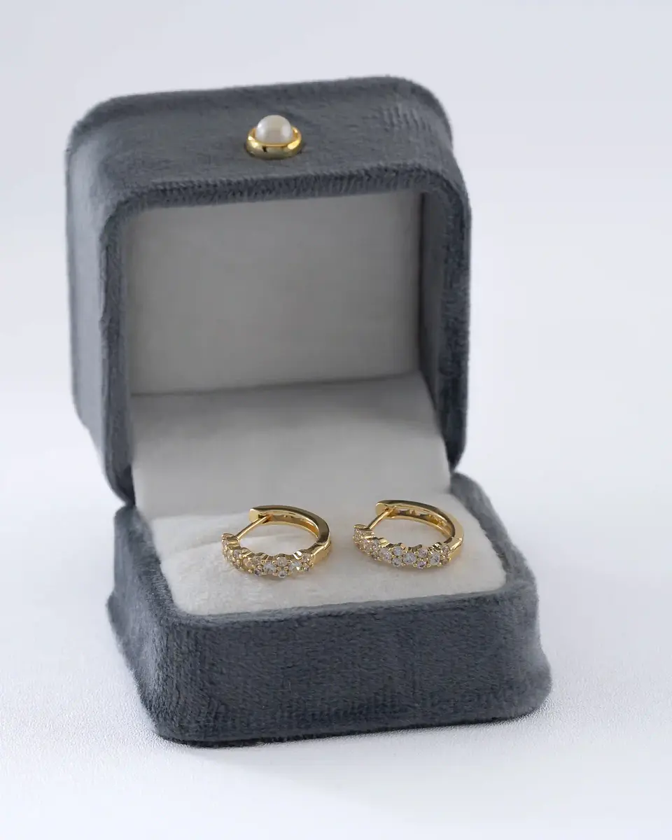 Arete Candonga Hoop Crystal 16 mm | Joyería femenina 3