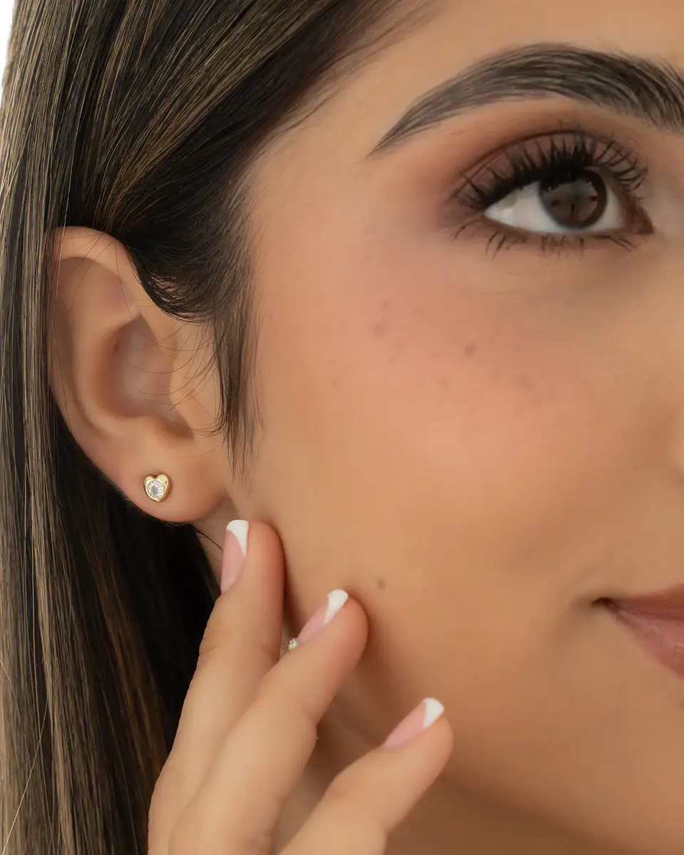 Arete topo Corazon Crystal | Joyería femenina 2
