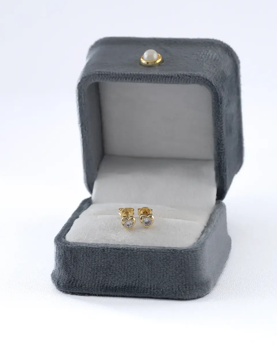 Arete topo Corazon Crystal | Joyería femenina 3