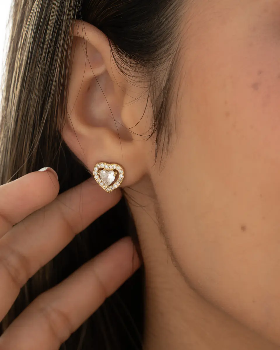 Arete Amore Halo mujer 9 mm |Joyas finas |Circon 2