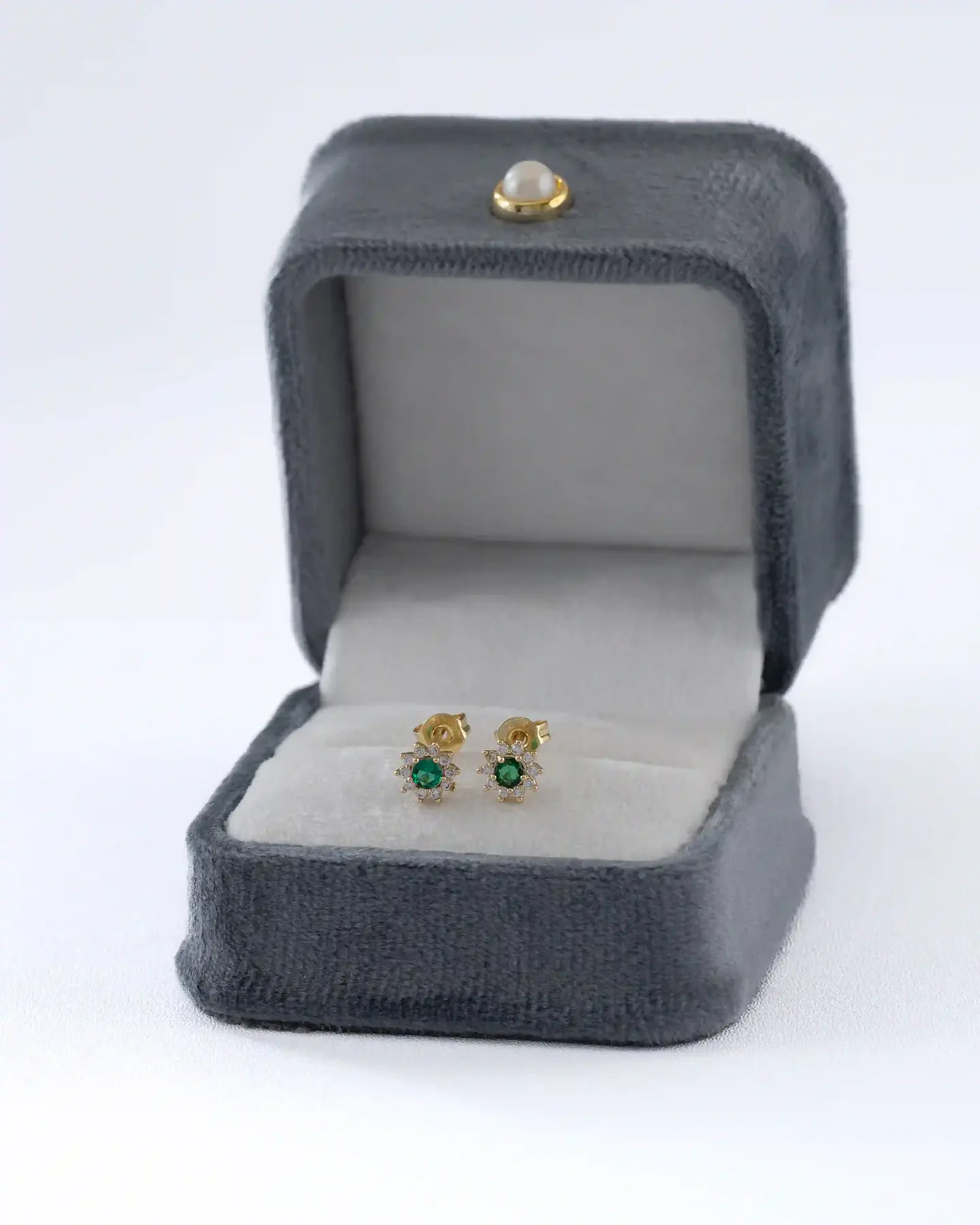 Arete Green Fleur 6 mm | flores | Oro laminado18k 3